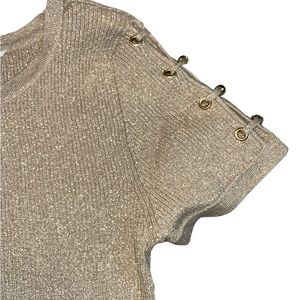 Michael Kors Gold Embellished Metallic Top